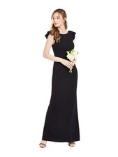 NEW ADRIANNA PAPELL NAVU BLUE LONG FORMAL FLARE DRESS SIZE 14 $175