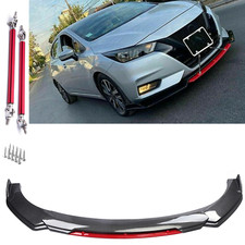 Front Bumper Lip Spoiler Splitter Carbon Fiber Red For Nissan Sentra Body Kit