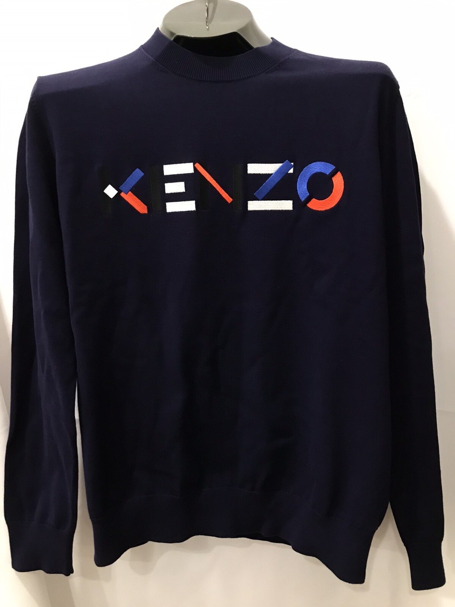 KENZO PARIS BLUE DRESS SWEATER MAGLIONE SMALL SIZE S $345 RETAIL ALL  AUTHENTIC