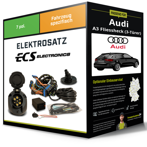 Elektrosatz 7-Pol Spezifisch für Audi A3 Fliessheck (3-TüRer) 07.2008-08.2012-image