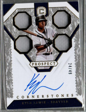 2019 Panini Cornerstones Prospect Quad Relic Autographs #15 Kyle Lewis Auto /49