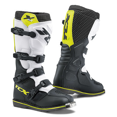 TCX X-Blast Motocross Motorrad Stiefel Off Road MX schwarz weiß gelb Flo
