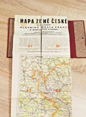 Vintage map of Czechoslovakia. 1960-70. Fabric base. Original
