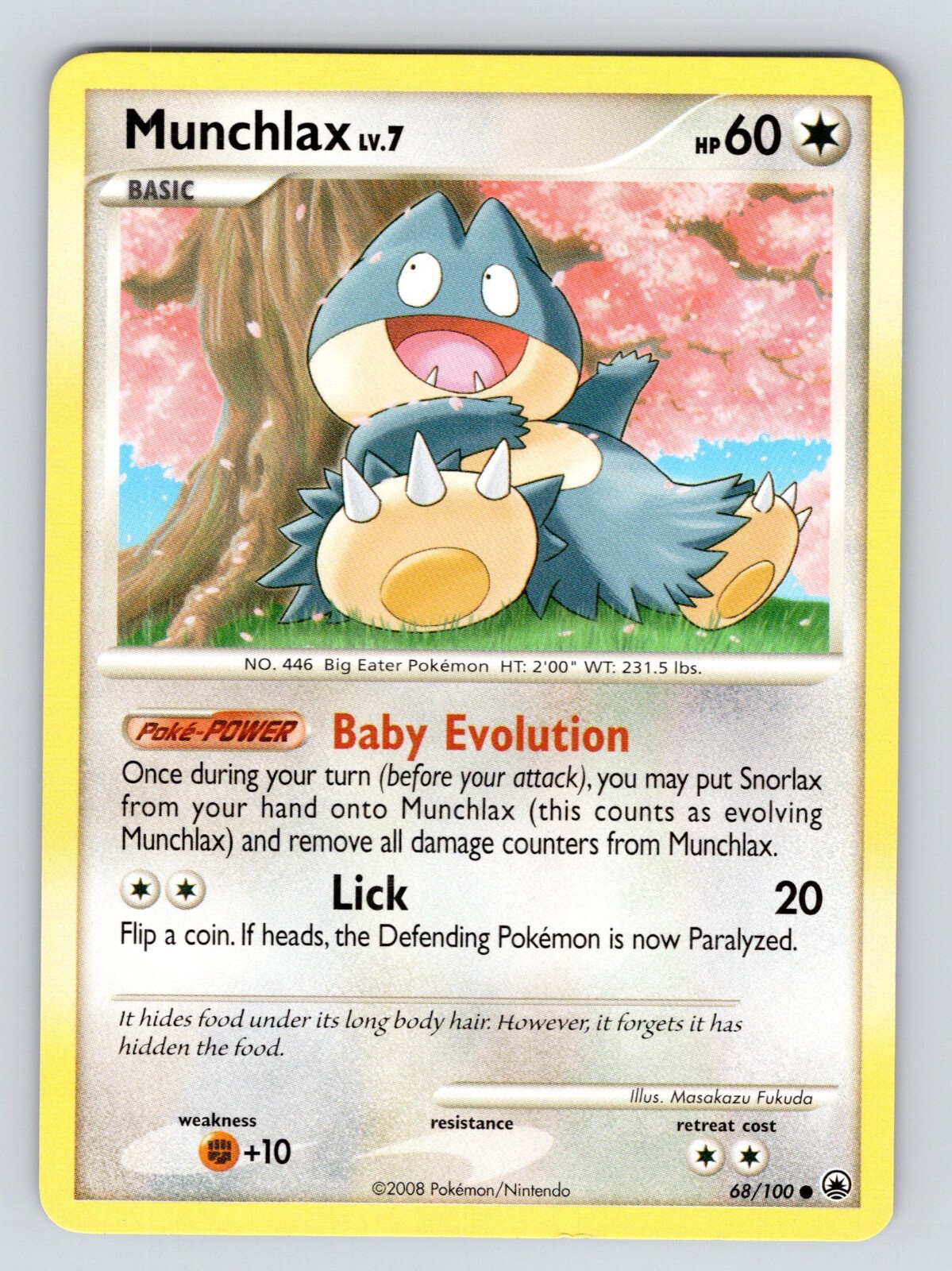 x1 Munchlax 68/100 Majestic Dawn Pokemon Card