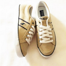 Shoes Polo Ralph Lauren boys new sizes 4.5M, 5M or 7M khaki canvas laces