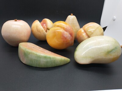 Vintage Italian Stone Alabaster Fruit 7 Pieces | eBay