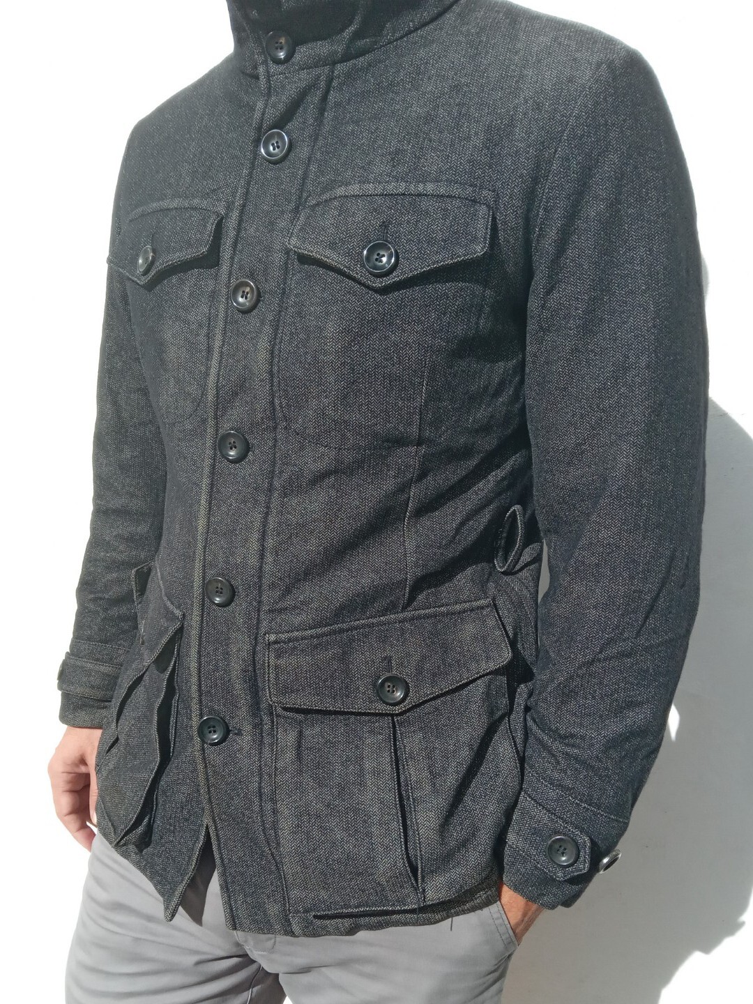 ARMANI COLLEZIONI Field Jacket Size 38 UK Grey Wool Mix Vintage RRP £329 image 4