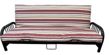 Funda Futón Resistente al Agua Queen Size, Fundas Colchón Rayas Borgoña