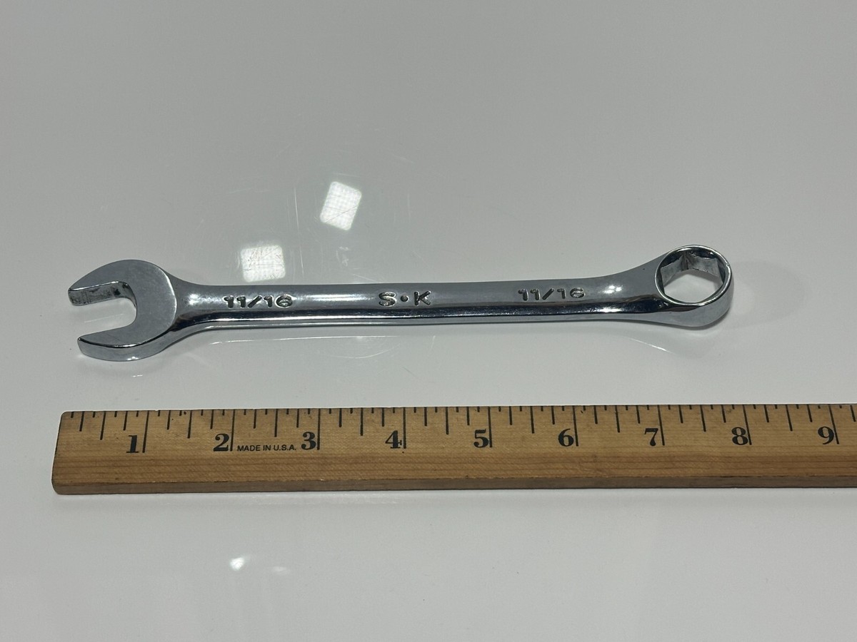 SK Tools USA 11/16 Inch 6-Point SAE Chrome Combination Wrench - Made In USA | 88272