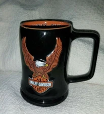 Harley-Davidson Motorcycles Black Mug, 2002, The Encore Group, Collectible, 5" T
