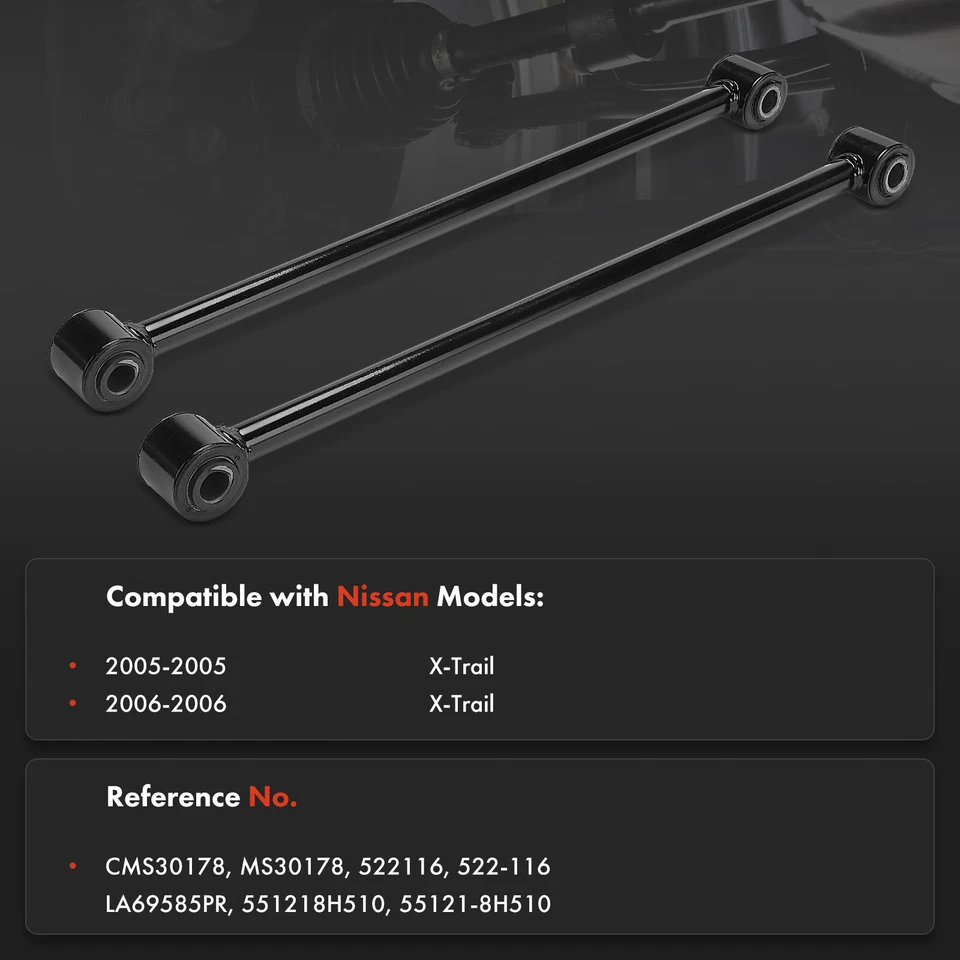 Brazo lateral trasero izquierdo y derecho inferior trasero 2 piezas para Nissan X-Trail 2005-2006 Foto 2 de 4