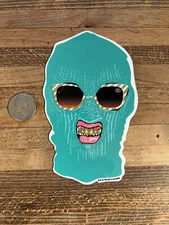 Gold Wheels Goons Teal Ski Mask  Skateboard sticker decal DGK Stevie Williams