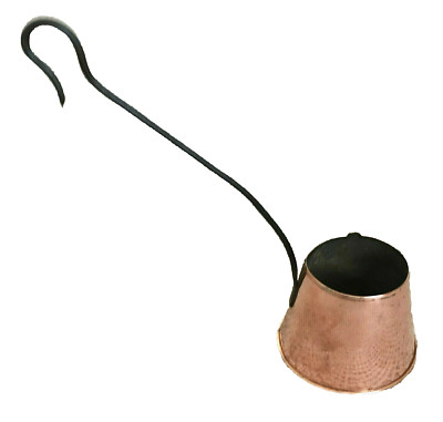 EIN 13'' LANGER, VINTAGE KUPFER CIDER MESSKRUG c/w HAKENGRIFF