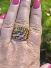 Gold Vermeil Sterling Multi Gemstone Six Ring Set