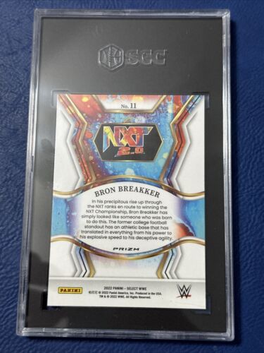 Bron Breakker 2022 Panini Select WWE NXT 2.0 Silver Flash Prizm #11 RC SHC 9.5 - Imagen 2 de 2