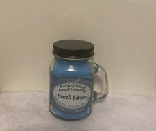 Our Own Candle Company Fresh Linen 3.5 oz Mini Masons Mason Jar Candles New