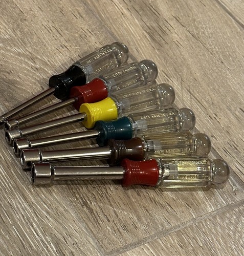 VINTAGE CRAFTSMAN 6 PIECE SAE NUT DRIVER SET 3/16 1/4 5/16 11/32 7/16 1/2 USA - Picture 2 of 5