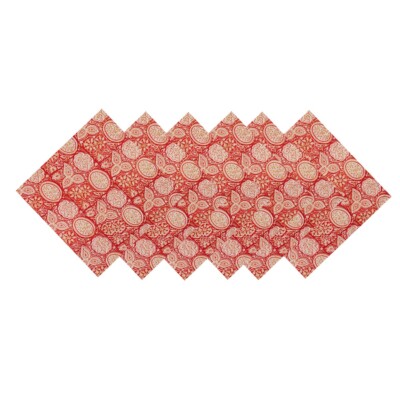 Set 48 Pcs Indian Hand Block 100%Cotton Print Voile Fabric Napkins Floral Print