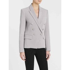L'agence Kenzie Double Breasted Blazer Pearl Gray Size 4