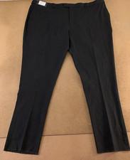 David Major Men's Size 54 x 35 Raw Hem TRIM Fit Black Stretch Dress Pants NWT