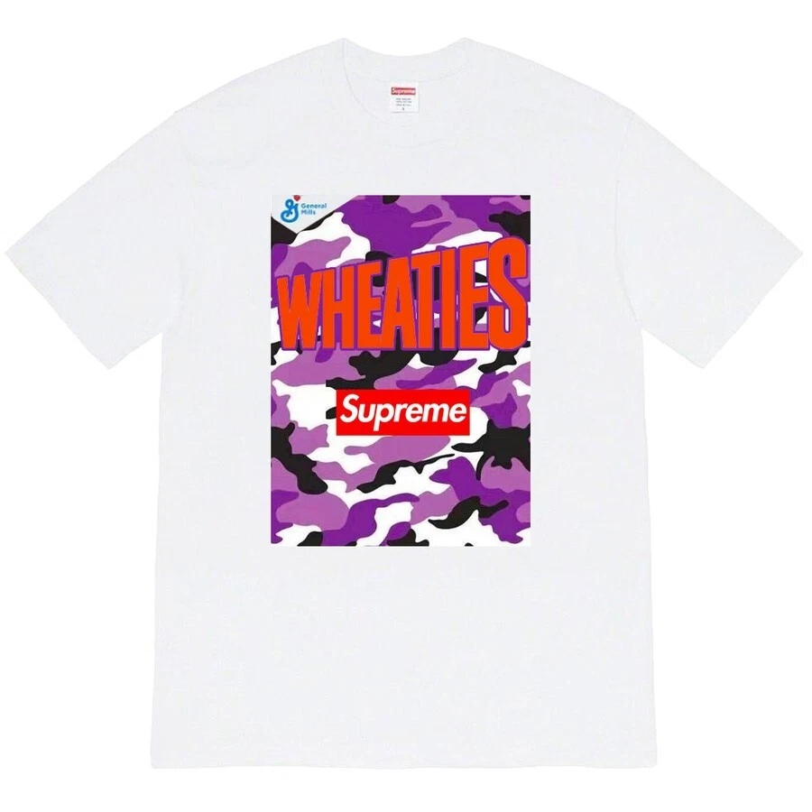 T shirt homme neuf Supreme Wheaties blanc taille grande boîte logo livraison rapide