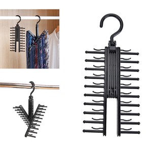 Compact Tie Rack Hanger Closet Organizer Necktie Scarf Cross