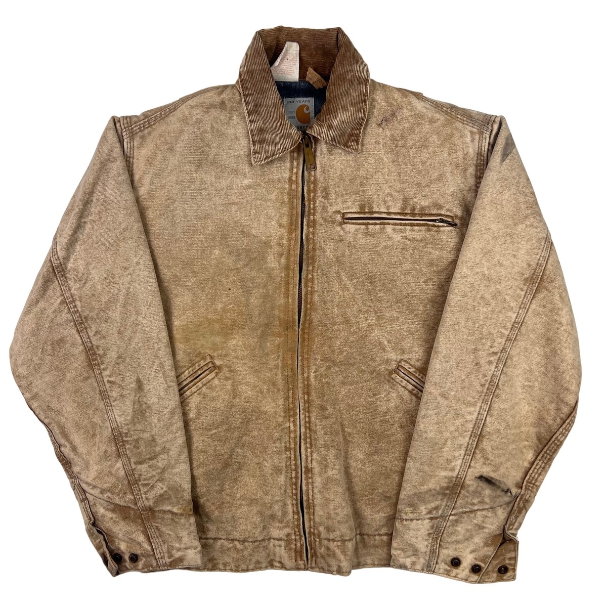 Carhartt ブラウンジャケット 1989年製 Vintage 1989 Carhartt 100 Year Sun Faded Detroit Workwear
