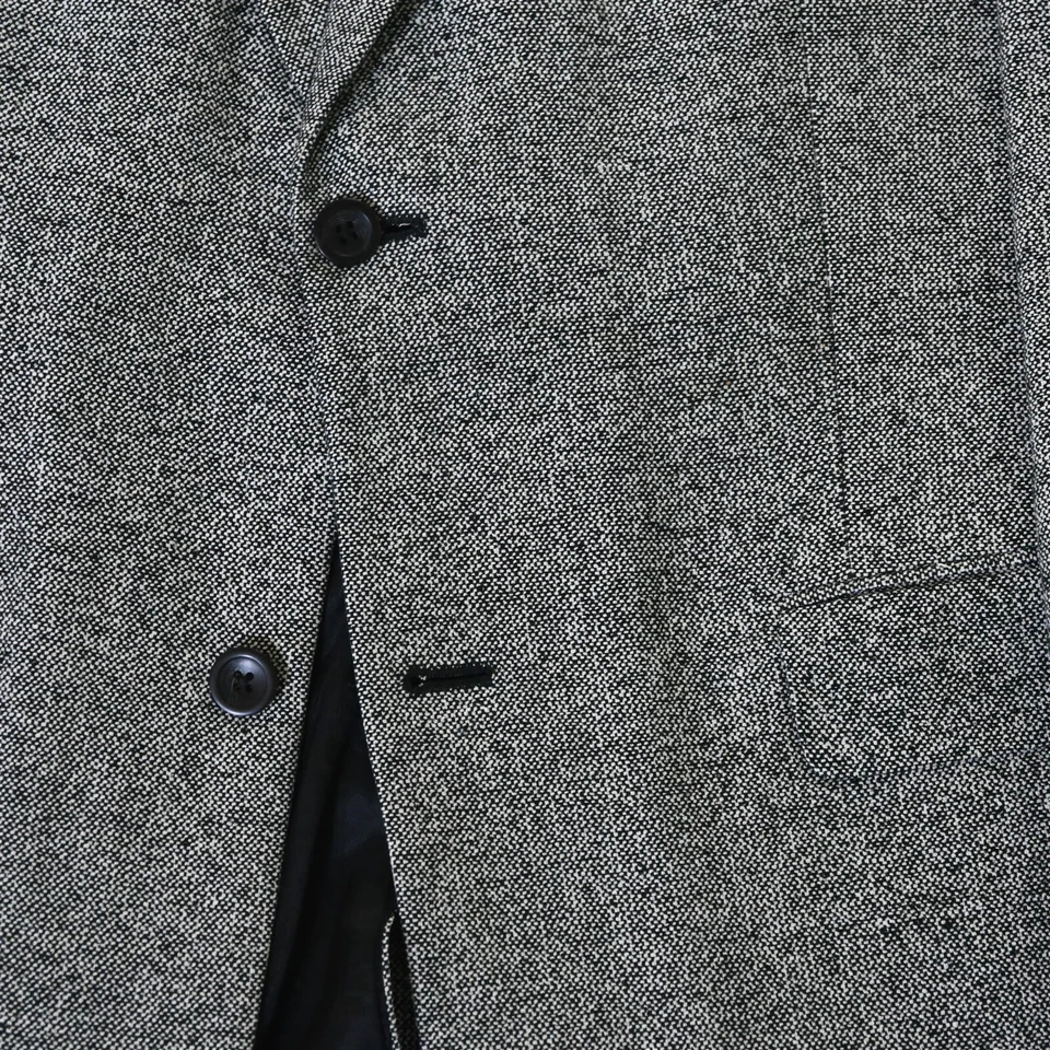 John Ashford 44L Gray 100% Silk Soft Tweed Mens Blazer Suit Jacket Sport Coat - Image 3 of 4