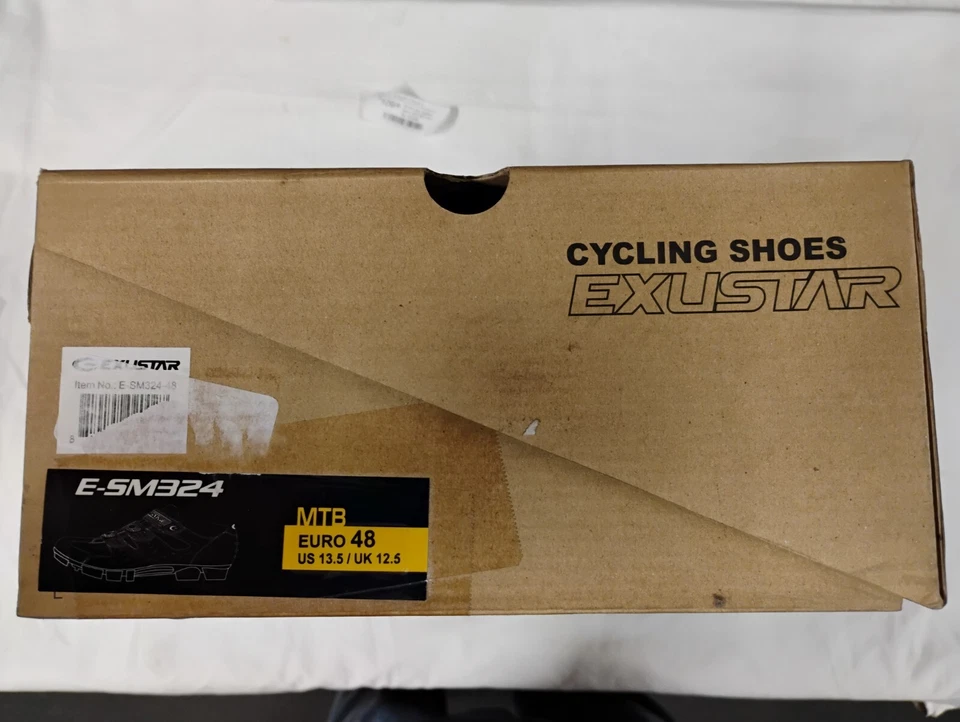 Zapatos Mtb Exustar 48 (13.5) SM-324 Cuero/Malla SPD Negros Foto 4 de 4