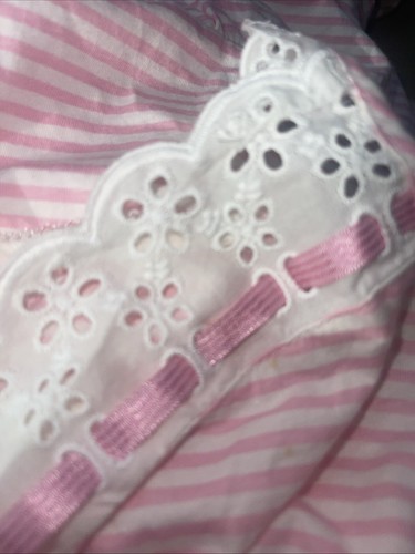 Victoria’s Secret Sexy Country Cotton Pink/White Stripe Eyelet Lace Babydoll S - Picture 9 of 21