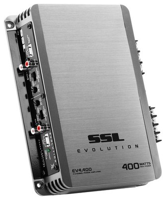 EV4.400 4 Channel Car Audio Amplifier - 400 High Output, 2-8 Ohms, High/Low L...