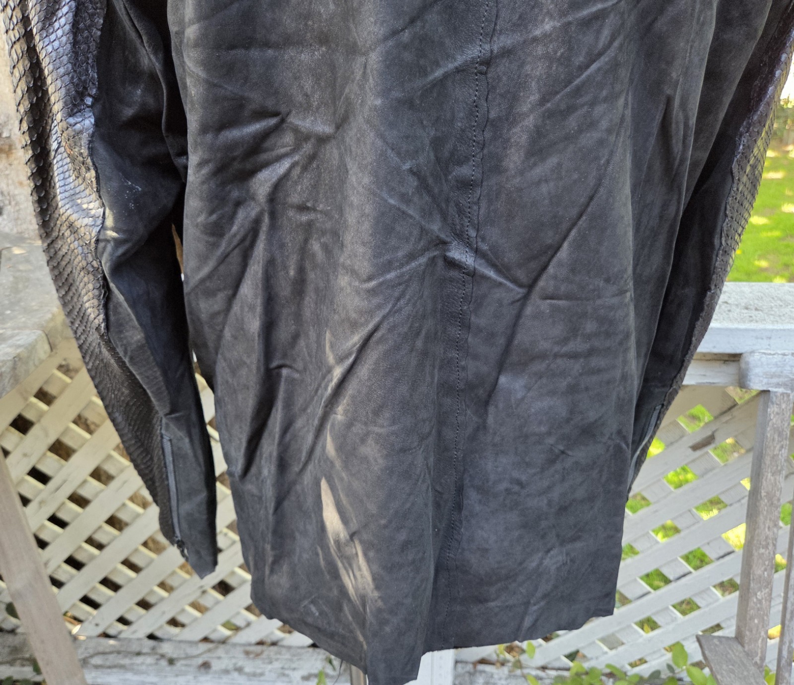 Raw 7 Men Full Zip Python Suede Jacket Size XL Bl… - image 11