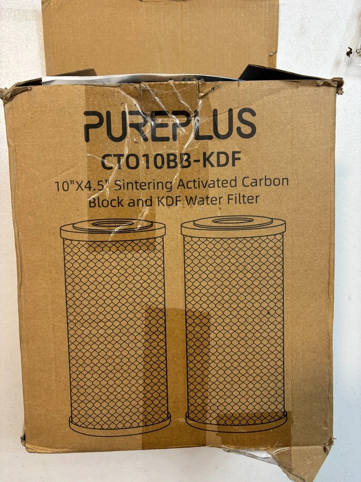 2 pack PUREPLUS Coconut Shell Water Filter Cartridge 5 Micron 10" X 4.5" CT010BB - Image 2 of 4