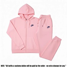 Women's Nike Large Hoodie Full Zip 2 piece tracksuit Sportswear Fleece Tracksuit
