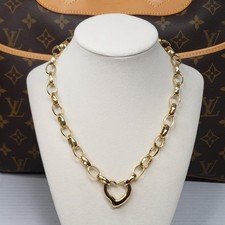 Elegant Golden Stainless Steel Hollow Heart Pendant Necklace