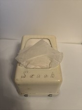 Sanek Vintage Barber Shop Neck Strip Tissue Dispenser White Metal Full