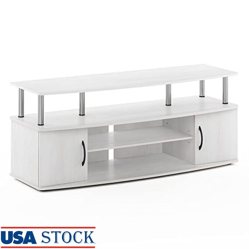 55 Inch Flat Screen Open Shelves Storage Heavy Duty Entertai