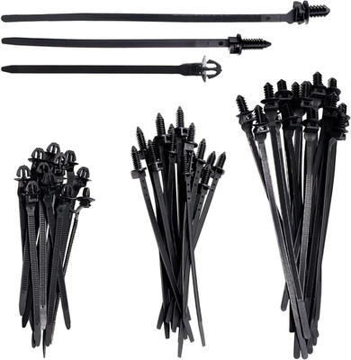 Push Mount Wire Ties, Snap in Zip Tie Automotive Clips Nylon Wire Harness Clips