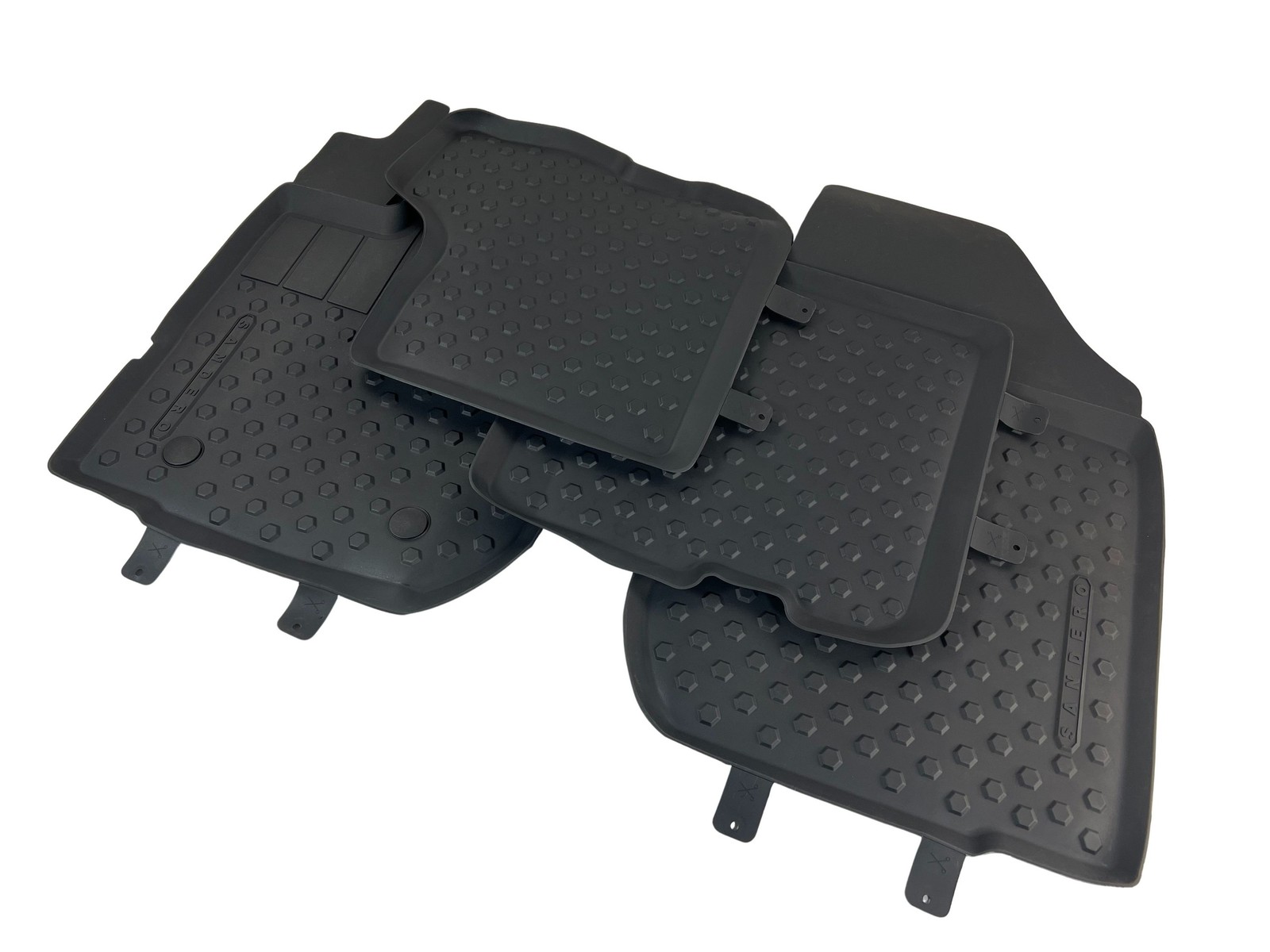 Original Dacia Rubber Mats Floor Mats Black Sandero 2 B8 Stepway Floor Trays OE