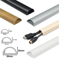 1 Metre D-Line TV Cable Cover Wire Hiding Trunking Dline All Sizes Colours