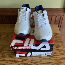 NEW FILA Memory Go The Distance White Silver Blue Size 8.5 Men Shoes Sneakers