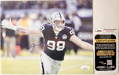 NFL Las Vegas Raiders Maxx Crosby signed 8x10 Foto original Autogramm JSA COA