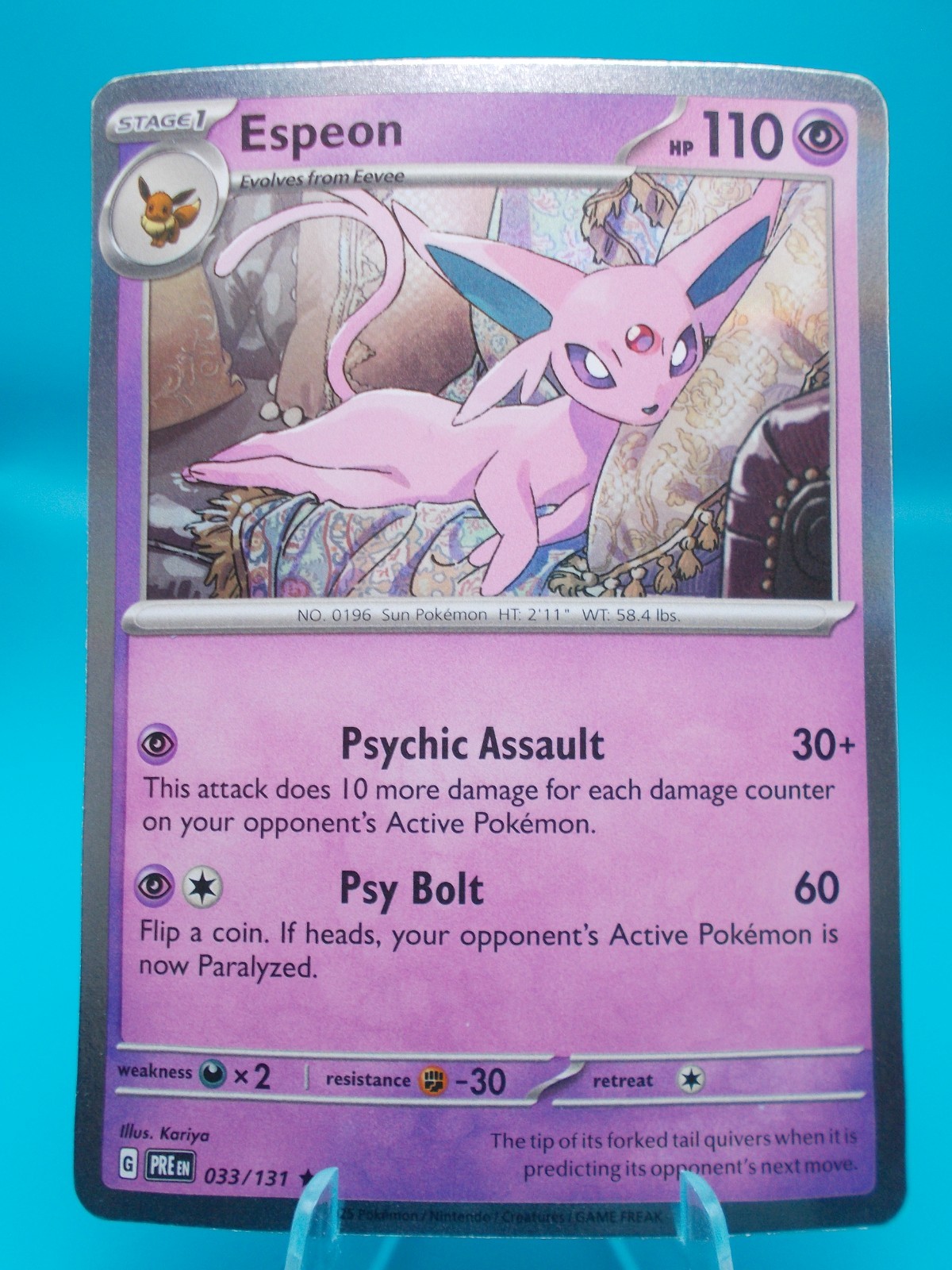 Espeon 033/131 Sv: Prismatic Evolutions Pokémon TCG Holo Near Mint/Mint