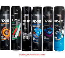6 x 250ml XXL AXE / LYNX Anarchy, AFRICA, DARK TEMPTATION Deodorant Body Spray