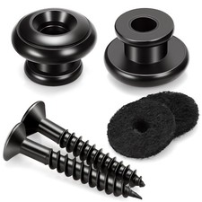2 PCS Guitar Strap Locks Buttons, Mushroom Style Lock Black