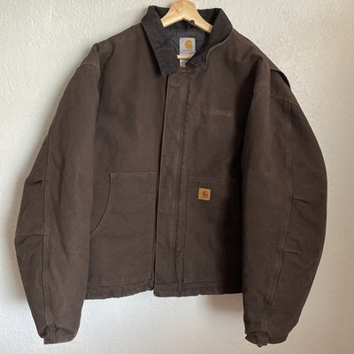 Carhartt J22 DKB Sandstone Arctic Dark Brown Quilt Lined Jacket 2XL AS-IS