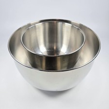 Vintage Sunbeam Stainless Steel Mixing Bowls MixMaster Mixer Nesting 6" 9" USA