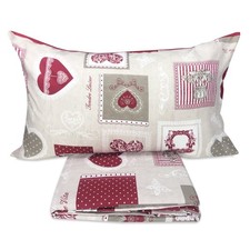 SHABBY CHIC BORDEAUX Bettbezug aus Mikrofaser