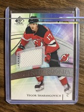 2020 SP Game Used Auth Rookies Silver Jersey Yegor Sharangovich Rookie RC #191