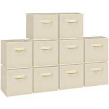 Storage Bins, 11 Inch Fabric Storage Cubes, Collapsible Cube Storage Box, Fab...